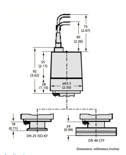 FRG-700 Series Pirani Inverted Magnetron Gauge Outline Drawing