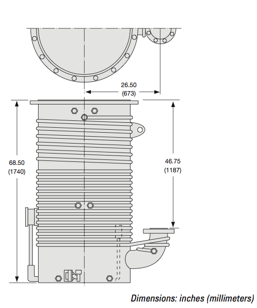HS-32 Diffusion Pump Outline Drawing