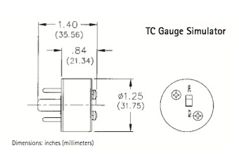 Thermocouple Gauge Simulator Outline Drawing