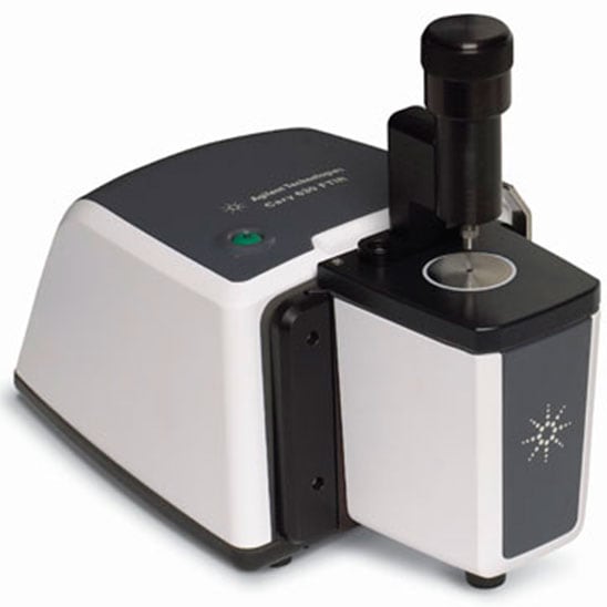 Agilent Cary 630 FTIR instrument with ATR sampling accessory attached