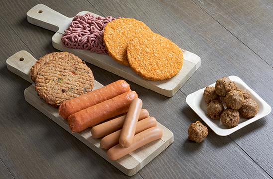 Photo of a charcuterie board with alterative proteins