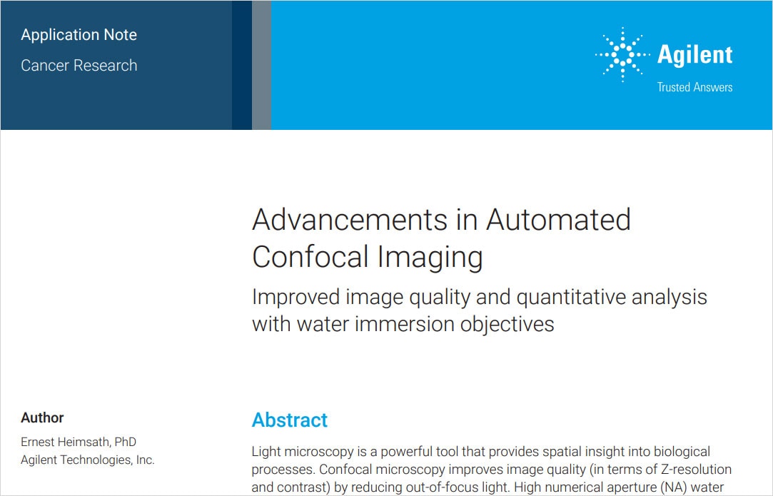 Automated Imaging with Water Immersion Objectives