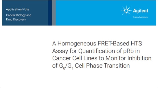 A Homogeneous FRET-Based HTS Assay for Quantification of pRb in Cancer Cell Lines to Monitor Inhibition of G0 /G1 Cell Phase Transition, Application notes