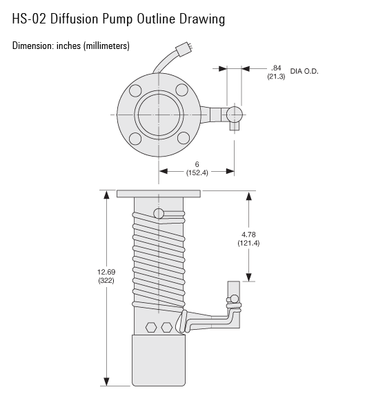 HS-2 Diffusion Pump Outline Drawing