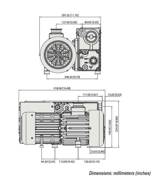 MS40+ Rotary Vane Pump Outline Drawing