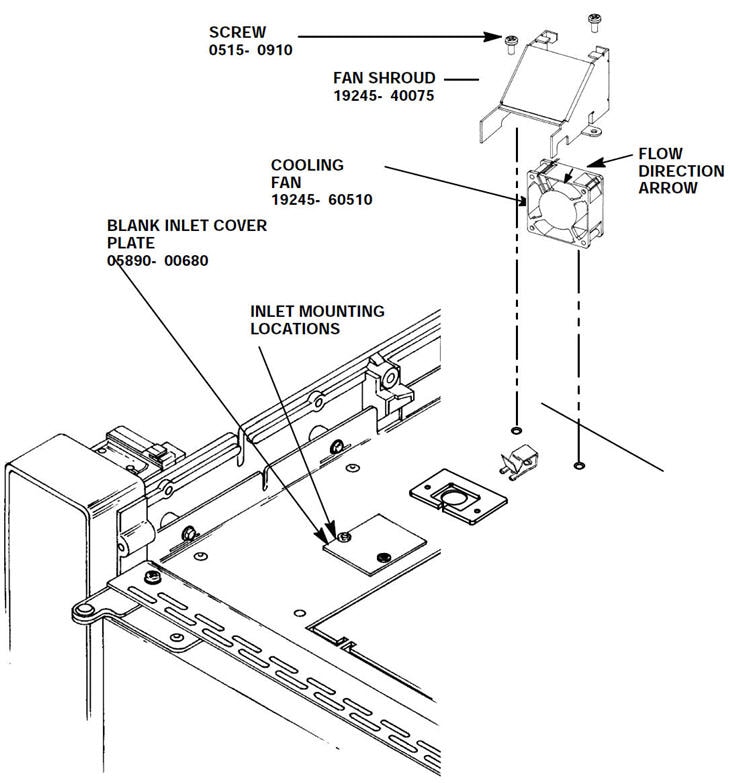 5890 Inlet Cooling Fan Mounting Details