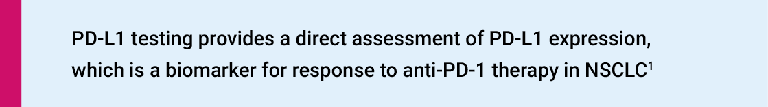 PD-L1 testing provides a direct assessment of PD-L1 expression, which is a biomarker for response to anti-PD-1 therapy in NSCLC