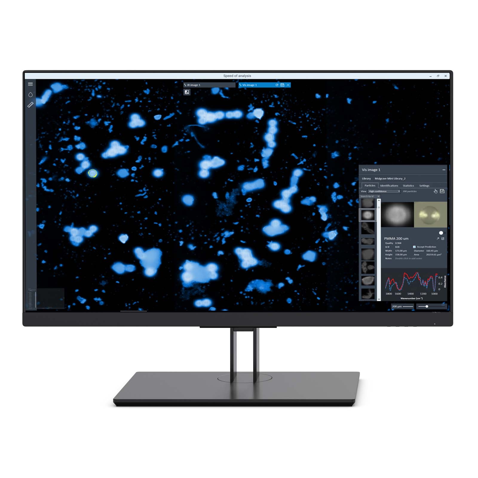 LDIR Chemical Imaging software with a fluorescence microscopy image