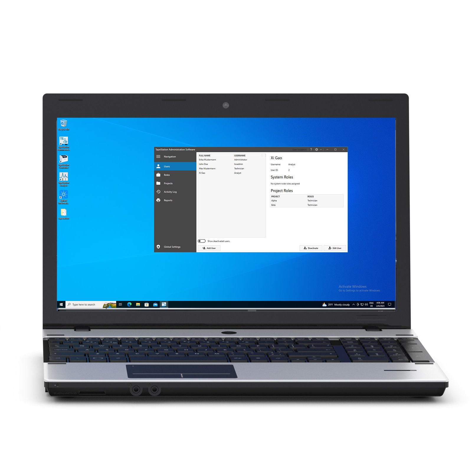 TapeStation bundle laptop with the TapeStation administration software